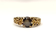 14K Yellow Gold Oval Cut Syn Chrysoberyl Cat Eye Fashion Ring Approx (SB1118086)
