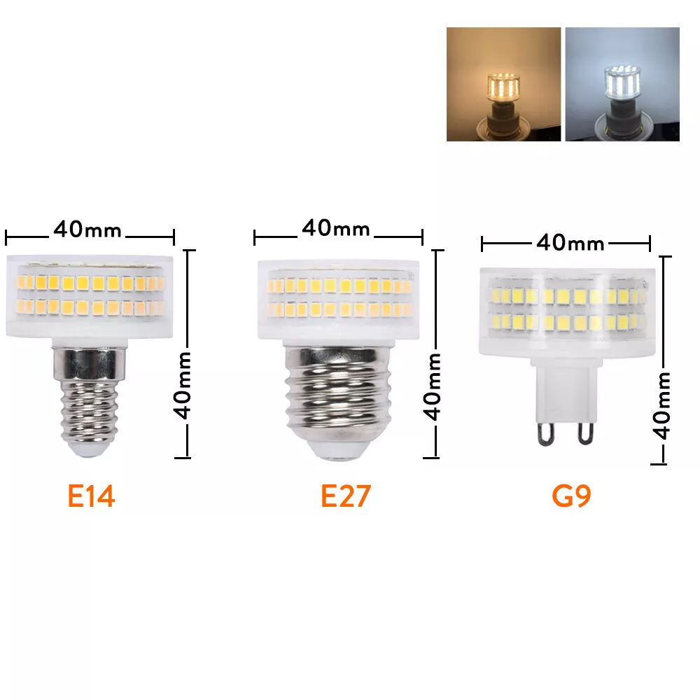 1X 10X G9 E14 E27 Ceramics Mini LED Corn Bulbs 52LEDs 2835 SMD