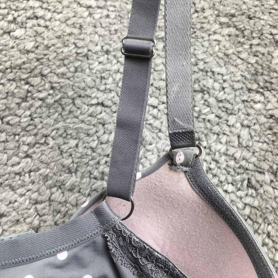 Sujetador push-up con aros ajustable Cabernet para mujer talla 38DD gris lunares Foto 4 de 4