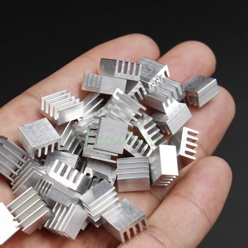 10pcs 9*9*4mm Mini Aluminium Fin For IC LED Chipset RAM Cooling w/Thermal Glue - Image 4 of 4