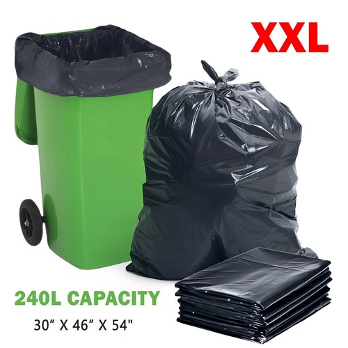 Heavy Duty Wheelie Bin Liners Rubbish Bags Extra Large 240L Refuse Sack