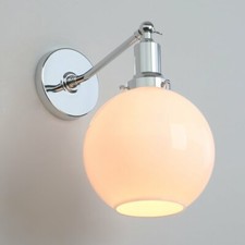 APPLIQUE LOFT RETRO INDUSTRIALE BIANCO GLOBO VETRO RUSTICO EDISON UP DOWN APPLIQUE APPLIQUE
