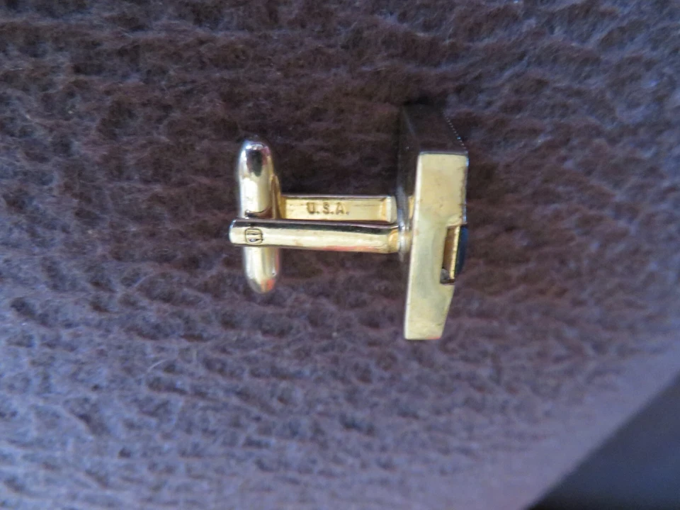 Boutons de manchettes dorées Hickok USA - Photo 4/4