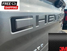 Black Carbon Fiber Vinyl Tailgate Letters for Chevrolet Silverado '19-'25