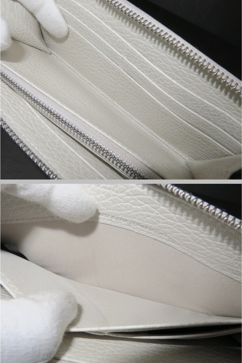 Auth Maison Margiela 11 Round Zip Long Wallet White Italy 18681802  