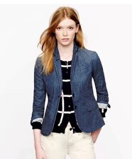J. Crew Schoolboy Navy Polka Dot Blazer - Retail 198 Size 6