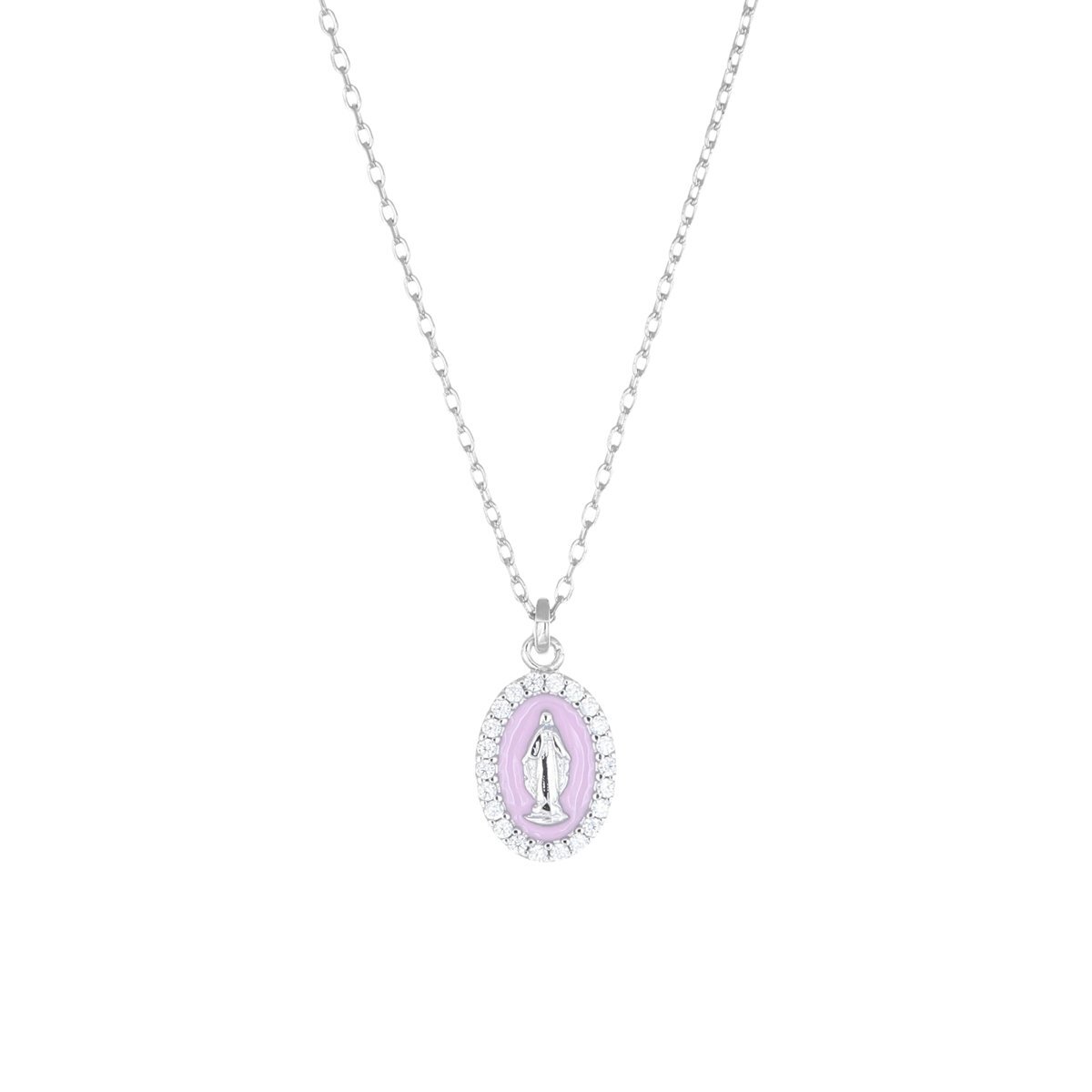 AMEN Womens Necklace CLMISMBRO 925% Silver Madonna Swarovski