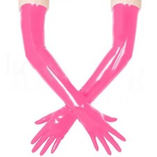 Pink Rubber Latex mould seamless latex opera long gloves
