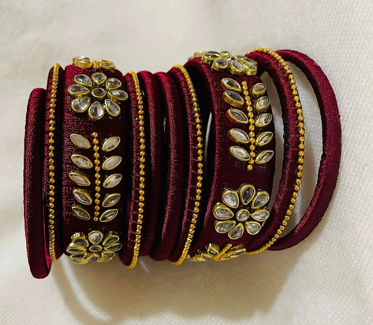 metal silk thread bangles, Gender : Female, Girl, Occasion : Anniversary,  Engagement, Gift, Party Wear at Rs 120 / Set in Mumbai