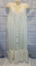 VTG M Juli Slumbertogs Smocked Long Nightgown Country Prairie Cream Union Lace