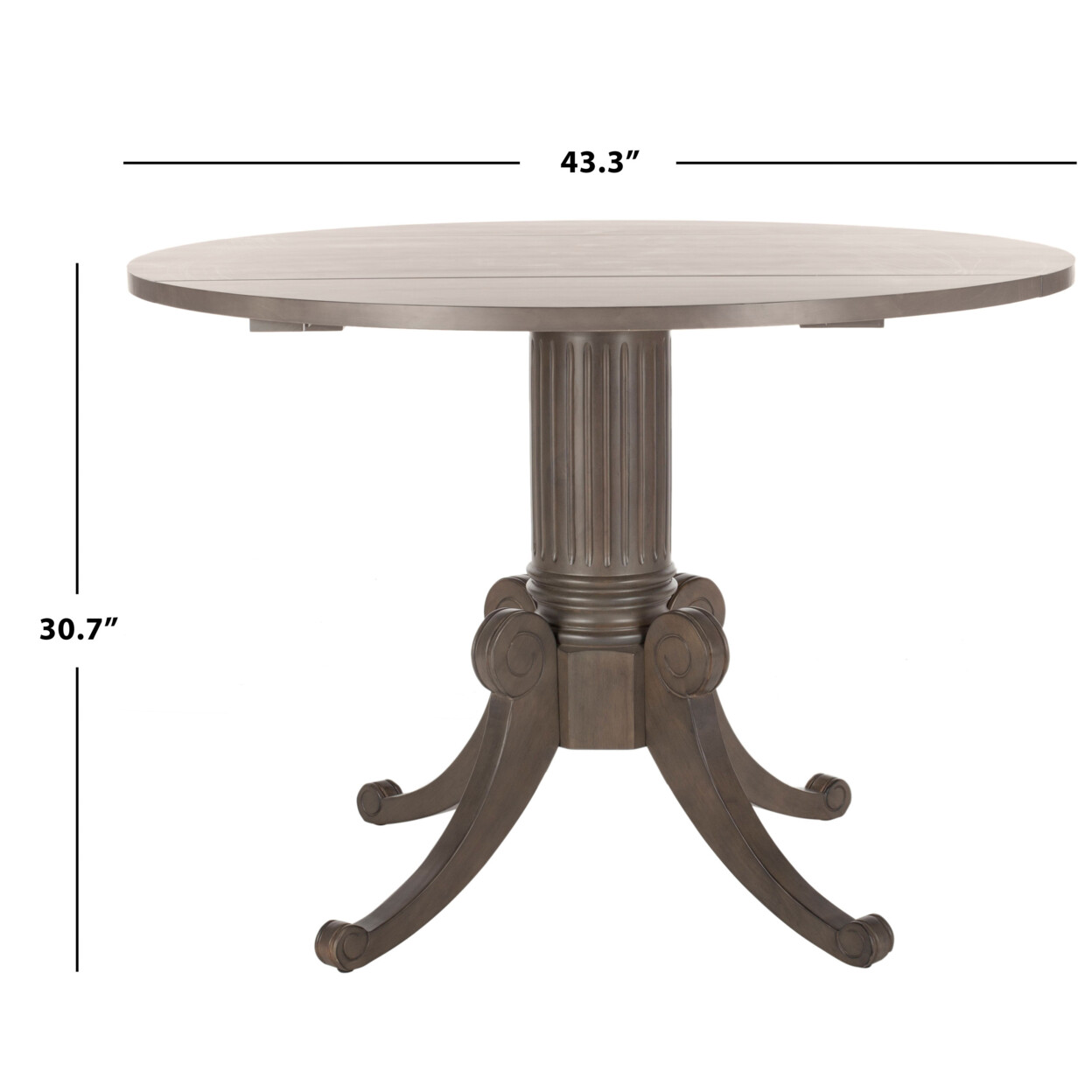 SAFAVIEH Forest Drop Leaf Dining Table | Grey Wash |