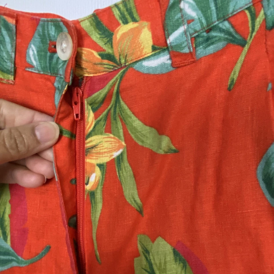 Pantalones Cortos Florales Hawaianos de Lino Multicolor Lauren Ralph Lauren Para Mujer Talla 4 Foto 3 de 4