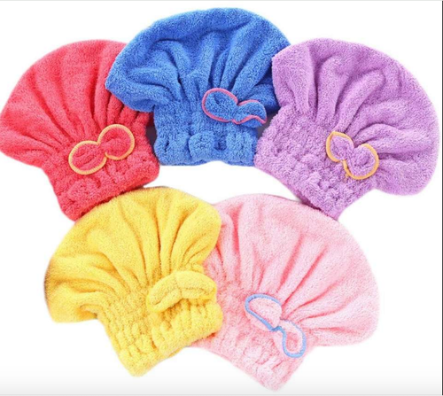 Quick Dry Hair Turban Hair Drying Towel Wrap Turban Head Hat Bun Cap Shower - Picture 2 of 3