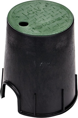 NDS 107BC 6 In. Valve Box and Cover, 9 In. Height, ICV Lettering, Black Box, Gre