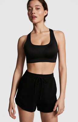 Victoria's Victoria Secret PINK Curved Hem Cotton BLACK SHORTS
