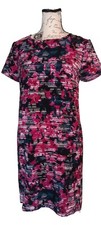 WAYF Floral Flower Print Shift Dress, XS, Side Zip Bottom, USA Pink Blue Black