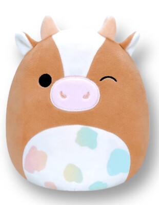 Griella The Cow SQUISHMALLOW 14''  Plush NWT Rainbow spot pink nose 