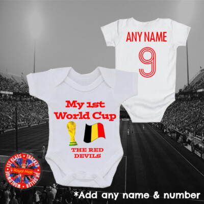 Belgien ''Meine 1. WM'' personalisierter Fußball Body Strampler