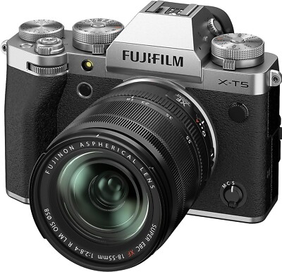 Fuji X-T5 Mirrorless Digital Camera Silver XF18-55mm f2.8-4 Lens 