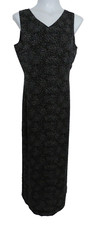 Women's Dresses Size 10, INC, Sleeveless Long V-Neck Black Animal Print Dress