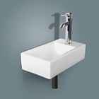 Bathroom Ceramic Vessel Sink Wall Mount Vanity Rectangle Porcelain Faucet White — photo 6