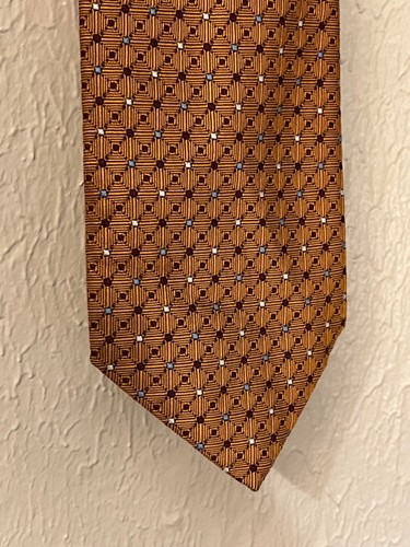 SALE! Luxury Barneys New York Mens Neck Tie - Copper Burnt Oange Amber - Picture 6 of 12
