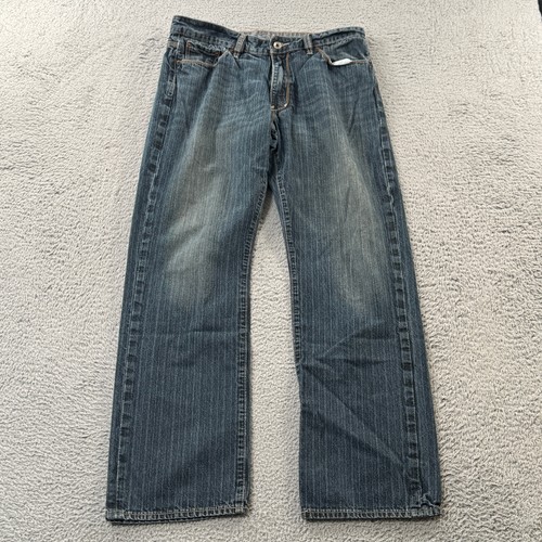 Vintage X2 Jeans Mens 34x32 Bootcut Loose Fit Baggy Faded Blue Denim Y2K