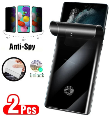 2X Anti-Spy Blickschutzfolie Sichtschutz für Samsung S21 S22 S23 S24 Plus Ultra