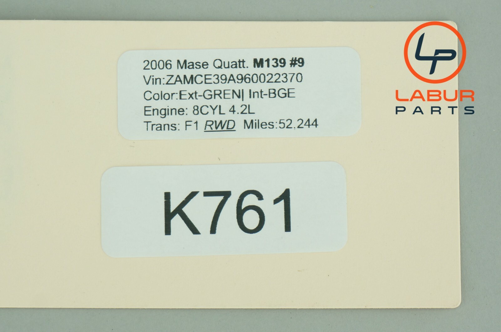M139 03-08 Maserati Quattroporte BOSCH Front Windshield Light Rain Sensor K761