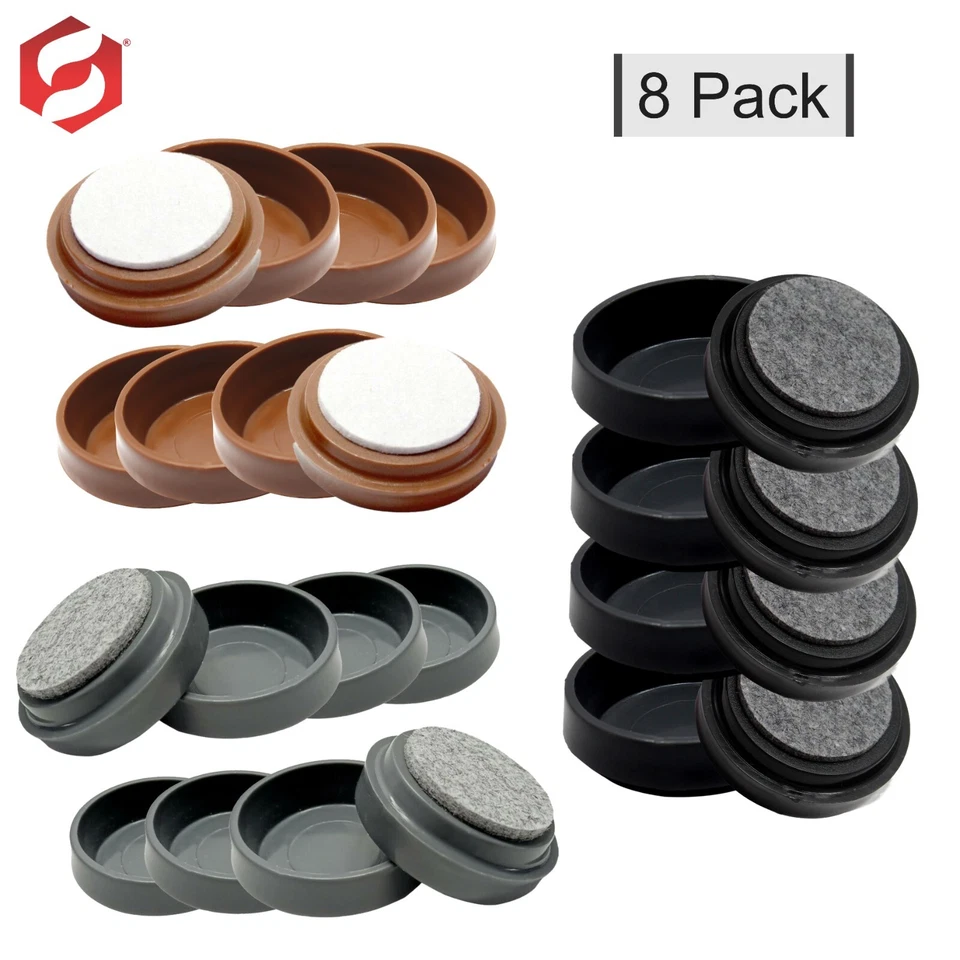 Castor Cup Anti Slip Carpet Floor Protector Sofa Chair Wheels Stops 8pk