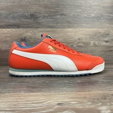 Puma Roma Go Zapatos Hombres Para Cordones Naranja Blanco Tenis Zapatos Informales Talla 13