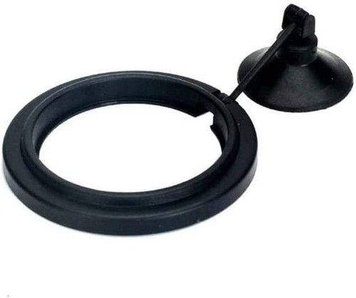 Floating Fish Feeding Ring Suction Cup Feeder for Goldfish & Turtles Black