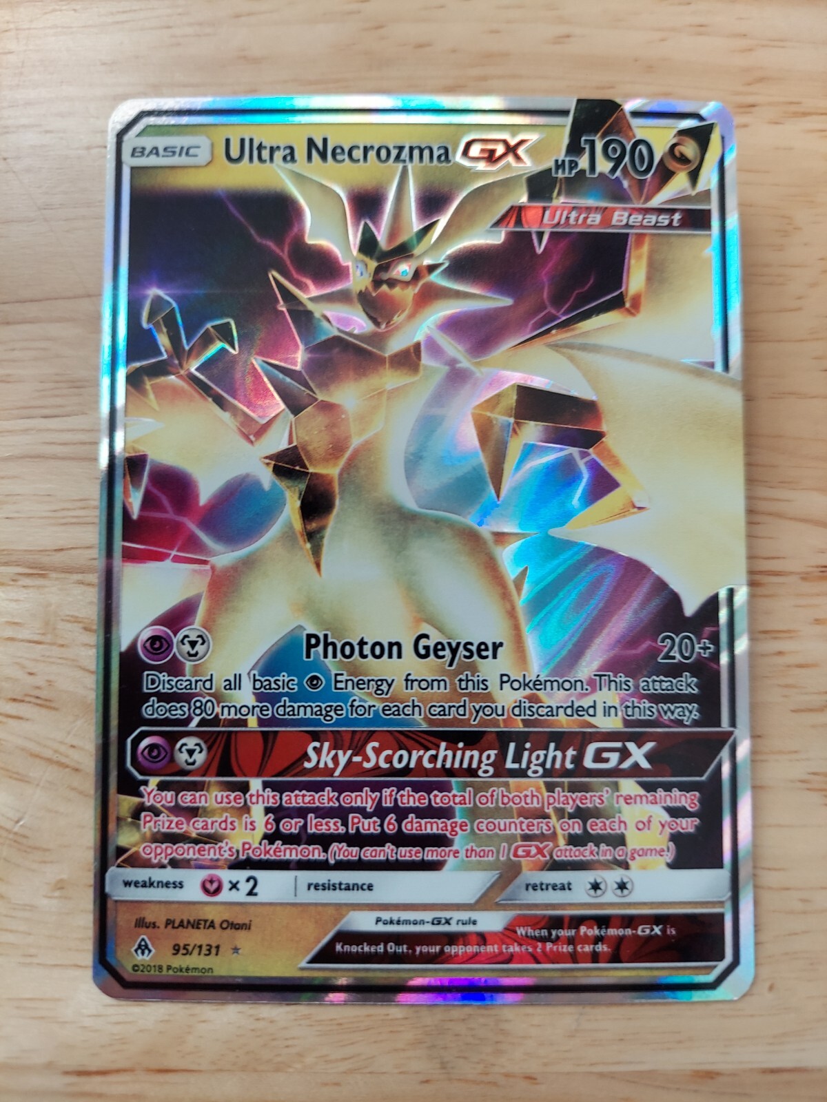 Ultra Necrozma GX 95/131 Forbidden Light NM Ultra Rare Pokemon Card
