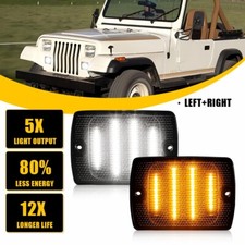 2pc Side Marker Parking Turn Signal Corner Lights For 1987-1995 Jeep Wrangler Yj
