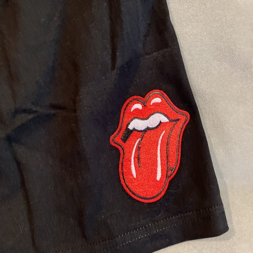 CUSTOM - NWOT - Hanes - ROLLING STONES - Black Cotton Shorts- Pockets - Men's XL - Picture 2 of 5