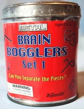Brain Bogglers Set 1 Metal Puzzles by Toysmith Contains 5 Puzzle with Solutions.