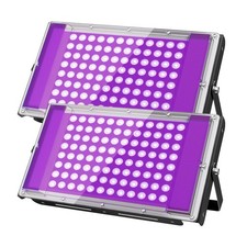 AUROHOPE 100W LED Black Light, 385nm UV Flood Light Twin Pack,
