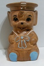 Twin Winton Sailor Boy Mouse Cookie Jar Matte Brown Finish Made In USA 11" h