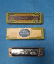 Vintage Harmonica Hohner Vest Pocket Harp Key D Pre War Excellence