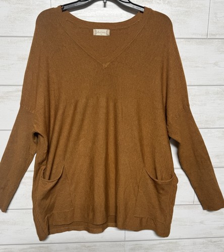 Altar'd State Sweater Womens XL Brown Lagenlook Pockets V-Neck Pullover - Picture 1 of 6