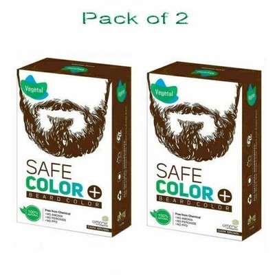 2x Vegetal Safe Colour, Dark Brown, Men's Beard Hair color, Organic Elegance 25g