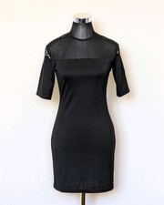 ZALORA Sheer Polka Dot Tee Shirt Dress Short Sleeve Party LBD Valentine Date XS