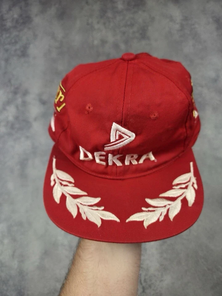 Vintage Cap Ferrari DEKRA Racing Michael Schumacher Formula F1 Rare 90s Red Hat - Image 2 of 4
