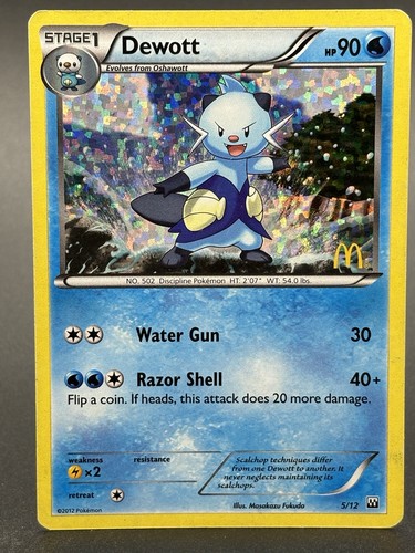 Pokémon TCG Dewott 5/12 McDonald's 2012 Holo Rare LP