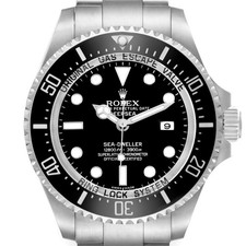 Rolex Seadweller Deepsea Ceramic Bezel Black Dial Steel Mens Watch 116660 Card