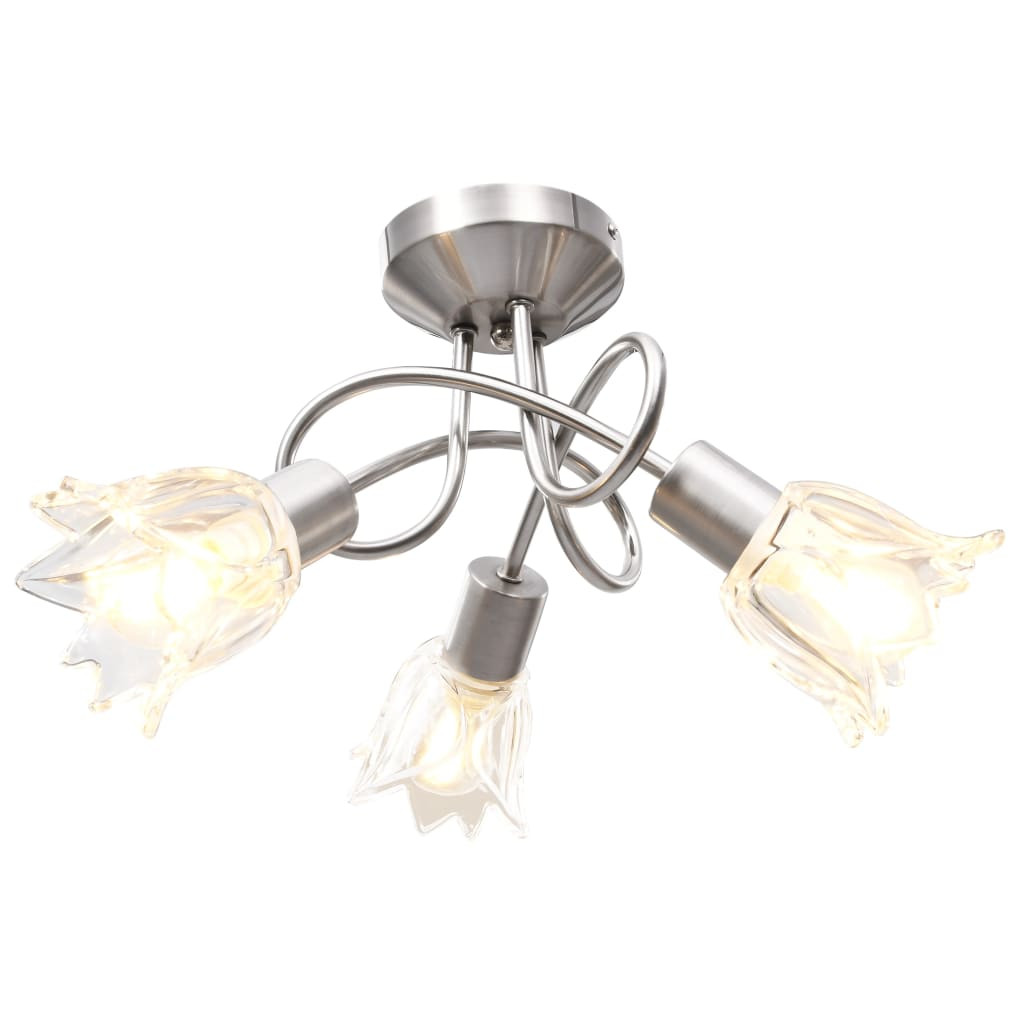 Plafoniera 3 Bracci Vetro Tulipano E14 - Illuminazione Elegante Interni