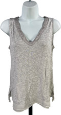 White House Black Market Women s Gray Heather Beaded Trim Tank Top - XS