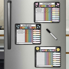 Magnetic Chore Chart for Kids Multiple Kids   Dry Erase Family Chore Chart for F