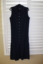 Tommy Hilfiger Dark Blue Collared A-Line Long Dress Sleeveless Size 12 