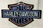 Vintage  HARLEY DAVIDSON Neon Lights 2011381 Metal Advertising Sign 19" x 12.5"